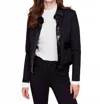 Charlie B Leather Jacket Detail In Multi In Black