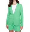Charlie B Light Linen Blend Blazer In Emerald In Gold
