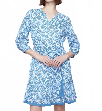 Charlie B Lightweight Printed V-neck Dress In Soleil In Blue