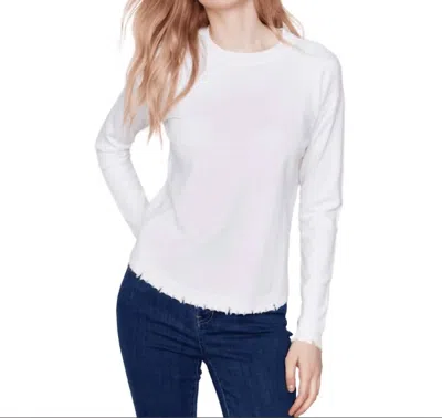 Charlie B Lightweight With Raw Edges Sweater In Cream In White