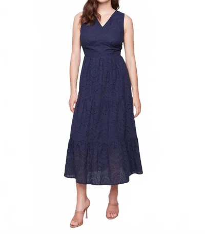 Charlie B Lined Eyelet Dress In Navy