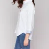 Charlie B Linen Blend Button Down In White In White