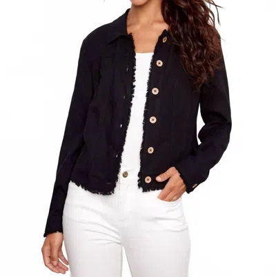 Charlie B Linen Blend Jacket In Black