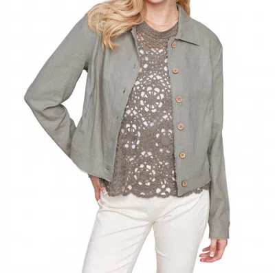 Charlie B Linen Blend Jacket In Celadon