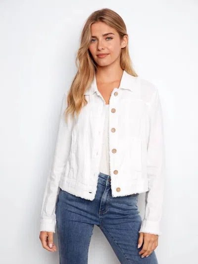 Charlie B Linen Blend Jacket In White