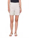 Charlie B Linen Blend Stretch Shorts With Button Detail In Natural