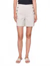 Charlie B Linen Blend Stretch Shorts With Button Detail In Natural
