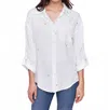 Charlie B Linen Blend Tunic Blouse With Embroidered Hearts In White