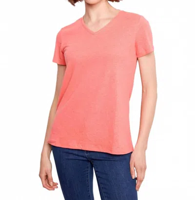 Charlie B Linen Blend V-neck Shirt In Sorbet In Pink