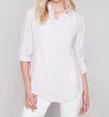 Charlie B Linen Button Down Shirt In Lavender In Purple
