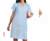 Charlie B Linen Dress In Blue In Blue