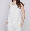 Charlie B Linen Shell Top In Natural In White