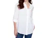 Charlie B Long Linen Button Down Shirt In White In White