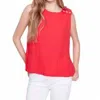 Charlie B Linen Tank Top In Cherry In Multi