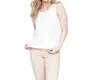 Charlie B Solid Cotton Slub With Knot Detail Tank Top In White In White