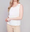 Charlie B Linen Top In White In White