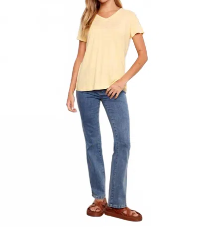 Charlie B Linen V-neck T-shirt In Sunshine In Yellow