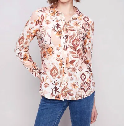 Charlie B Long Sleeve Button Down Shirt In Jacobean In Multi