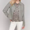 Charlie B Long Sleeve Button Front Jacket In Celadon