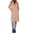 Charlie B Faux Wool Melton Tailored Coat In Truffle In Brown