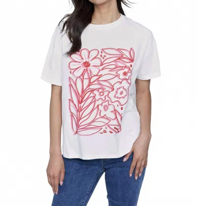 Charlie B Loose Fit Drop Shoulder Short Sleeve Tee In White