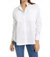 Charlie B Loose Poplin Blouse In White