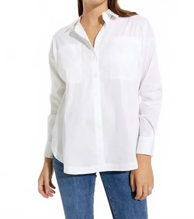 Charlie B Loose Poplin Blouse In White