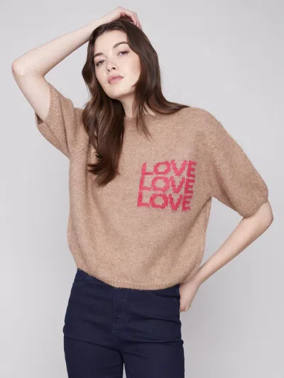 Charlie B Love Sweater In Truffle In Multi