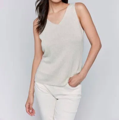 Charlie B Lurex Knit Camisole Top In Gold