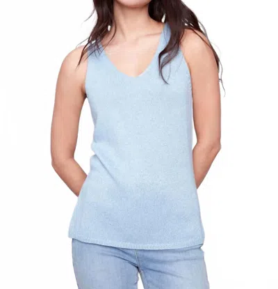 Charlie B Lurex Tank In Bluebell