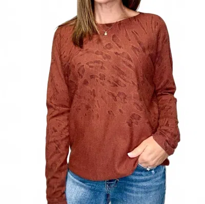 Charlie B Manchester Animal Print Sweater In Brown