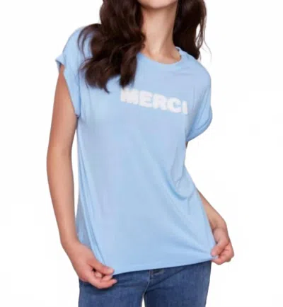 Charlie B Merci Crewneck Top In Blue