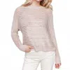 Charlie B Metallic Fishnet Sweater In Beige In Multi
