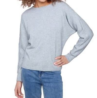 Charlie B Metallic Sleeve Sweater In Heather Grey In Gray