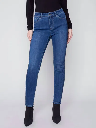 Charlie B Mid-rise Skinny Jeans In Blue Jean In Multi