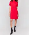 Charlie B Mock Neck Sweater Dress In Red