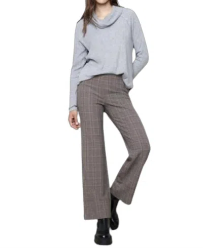 Charlie B Modern Fit Plaid Print Pants In Spice In Gray