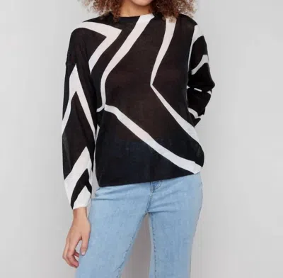 Charlie B Mohair Style Sweater In Black In Multi