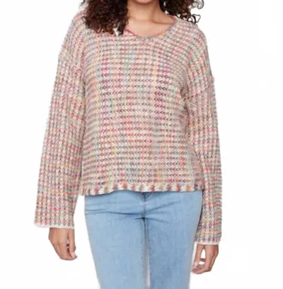 Charlie B Novelty Yarn Crochet Sweater In Multicolor