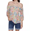 Charlie B Off Shoulder Cotton Blouse In Rainbow In Multi