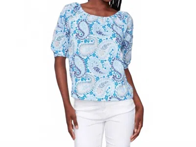 CHARLIE B OFF-THE-SHOULDER COTTON BLOUSE IN PAISLEY PRINTED