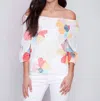 Charlie B Off-the-shoulder Cotton Blouse In White In White