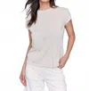 Charlie B Organic Cotton Cap Sleeve T-shirt With Slit Detail In Sand