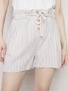 Charlie B Paper Bag Short In Natural Stripe
