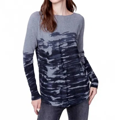 Charlie B Parker Long Sleeve Sweater In Blue/charcoal In Multi