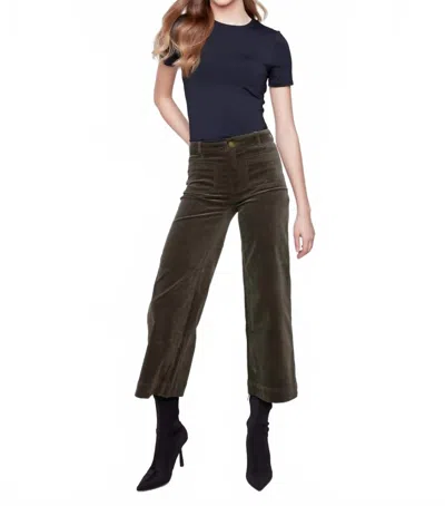 Charlie B Patch Pocket Corduroy Flare Pants In Spruce In Green