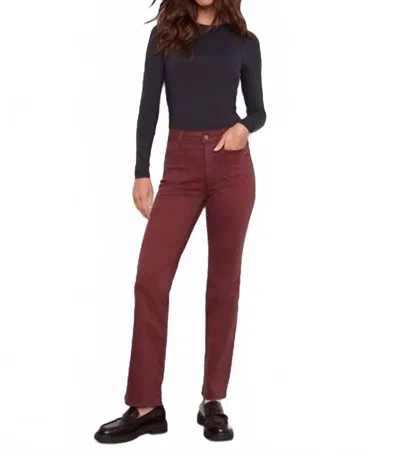 Charlie B Patch Pocket Flare Twill Pants In Cabernet In Burgundy