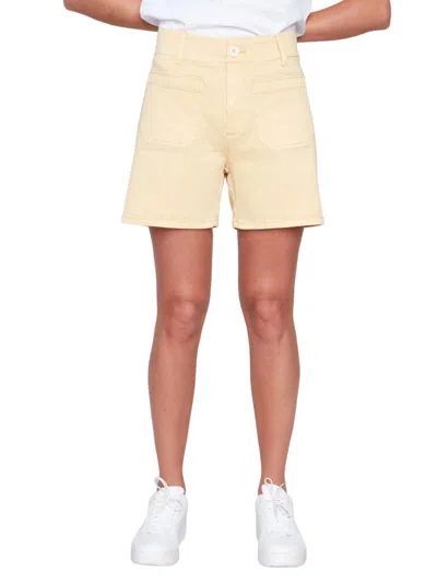 Charlie B Patch Pocket Short In Lemon In Yellow