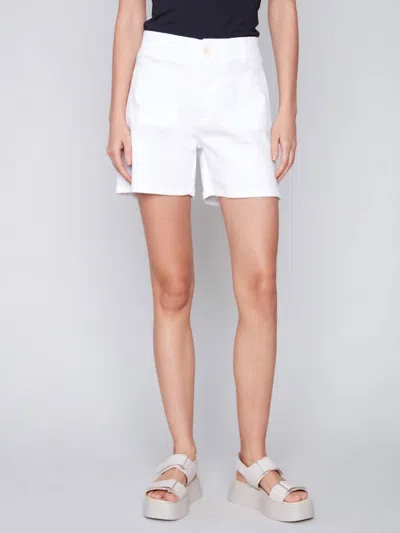 Charlie B Patch Pocket Shorts In White