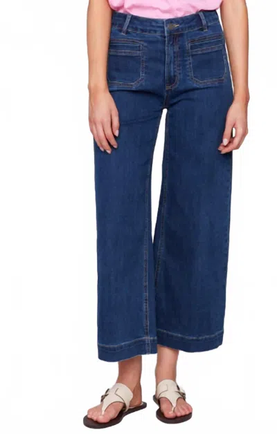 Charlie B Patchwork Pocket Jean In Indigo In Blue